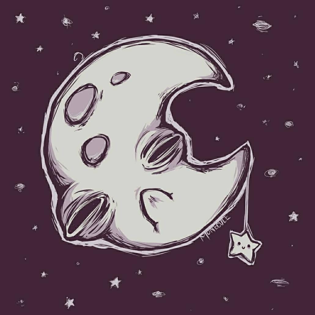 spookycloudy moon sketch