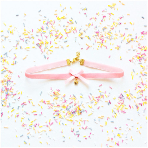 kawaii pastel choker pastel pink choker choker necklace pink bow bow choker star charm