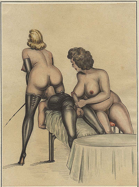 Vintage femdom spanking