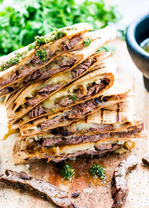 verticalfood:Chimichurri Steak Quesadillas