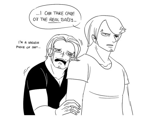 ask-the-vinsmokes:BrotherhoodAUPat Pat = EyepatchPoor Niji...