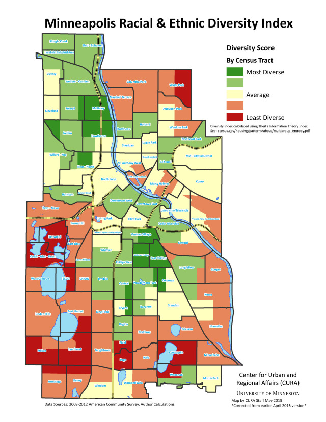 Minneapolis Racial/Ethnic Diversity Index Center for Urban & Regional