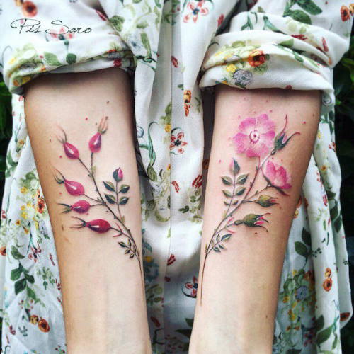 culturenlifestyle:Dainty & Ethereal Floral Tattoos by Pis...