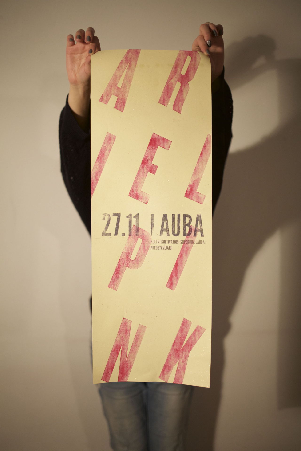 printer ink and glitter print on 120 g/m2 paper concert // Ariel Pink // Lauba // Žedno uho