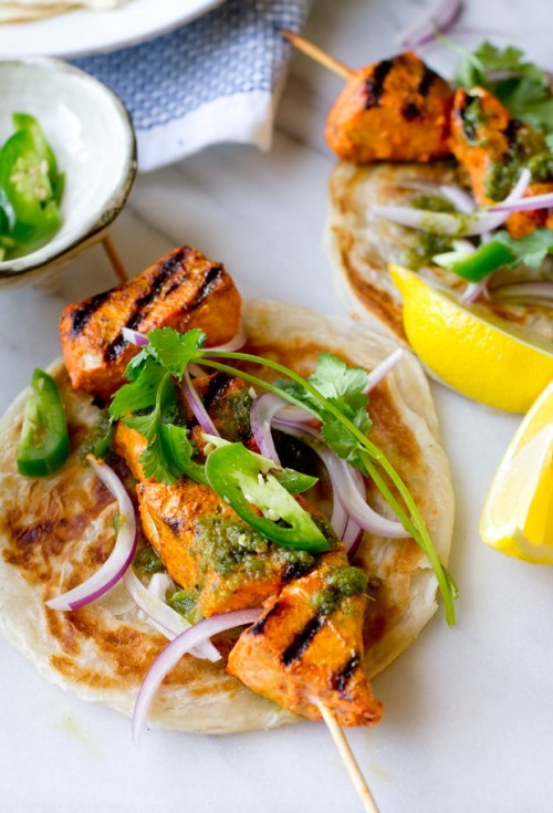 hoardingrecipes:Tandoori Swordfish Wraps