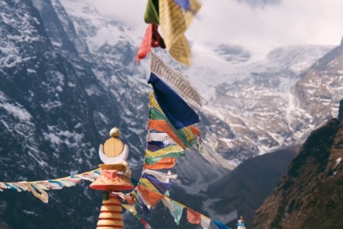 thoughtsforbeees:Himalayan prayer flags // Mt. Everest, Nepal