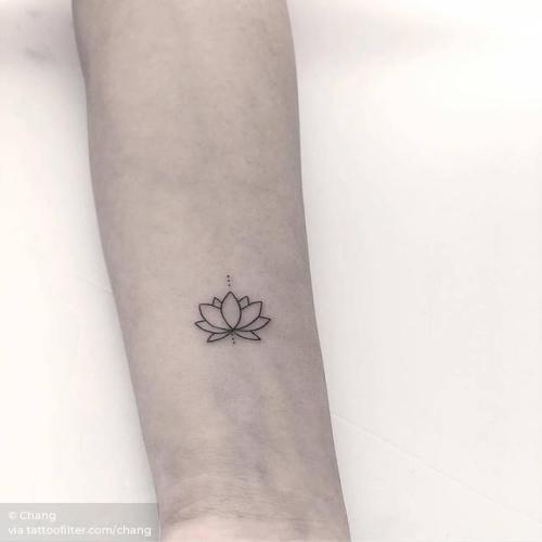 By Chang, done at West 4 Tattoo, Manhattan.... flower;small;chang;micro;line art;tiny;ifttt;little;nature;wrist;minimalist;hindu;religious;fine line;lotus flower