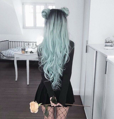 White And Blue Ombre Hair Tumblr