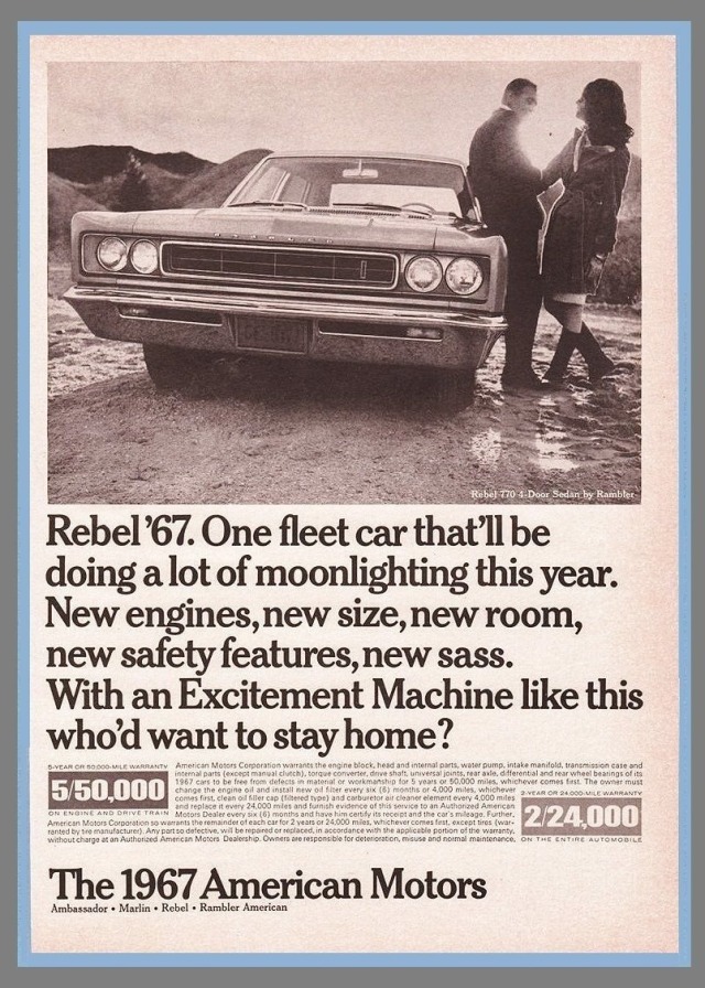 Rambler Automotive Blog 1967 Amc Rebel Advertisement