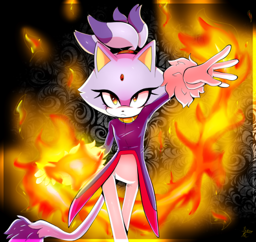 ken-the-baka-wolf:Blaze The CatDesign and line art done by...