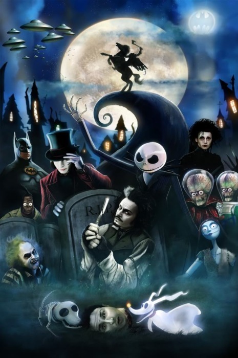 horror halloween tim burton mars attacks sleepy hollow nightmare before christmas edward scissorhands beetlejuice sweeney todd batman artist unknown