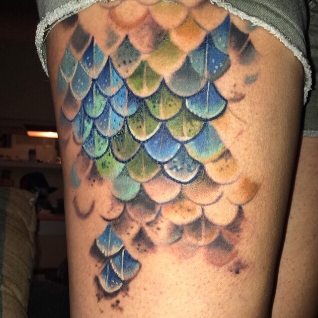 TATTOOS.ORG — Mermaid scales tattoo by Brandon Gallero at New...