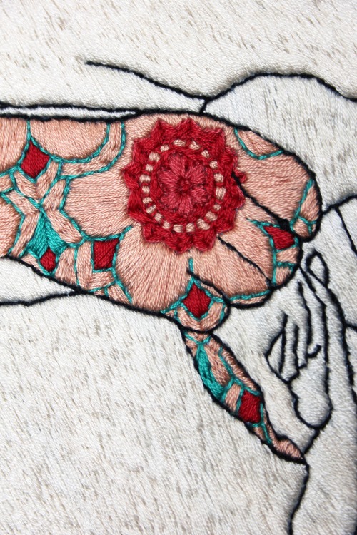 jessicasorentang:GIRL01Hand Embroidery on fabric24″ x...