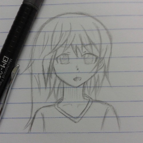 Last night sketching. Random girl. #anime #animegirl #manga...