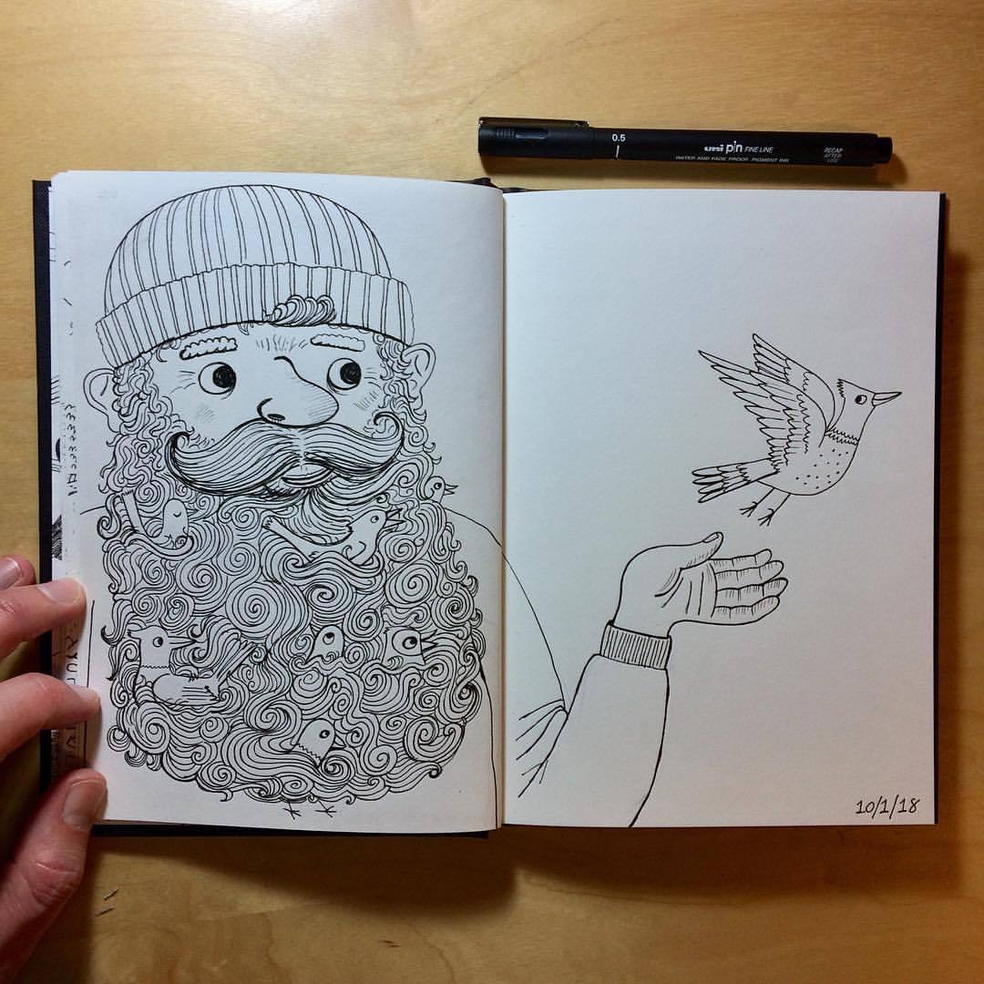 Birds in Beards Coloring Book by Shoshanah Lee Marohn