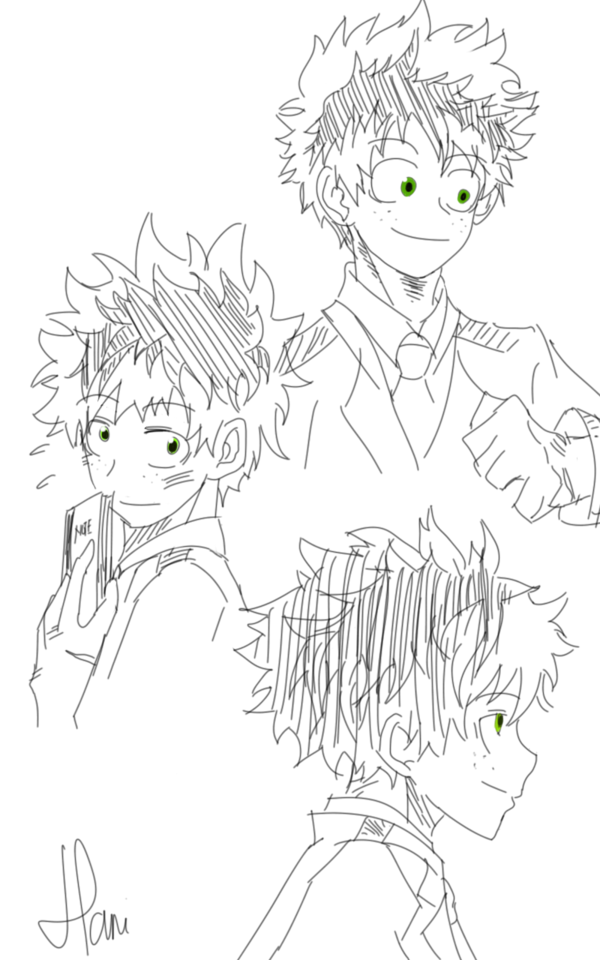 Artdump - Keep learning how to draw my babies, izuku is the...