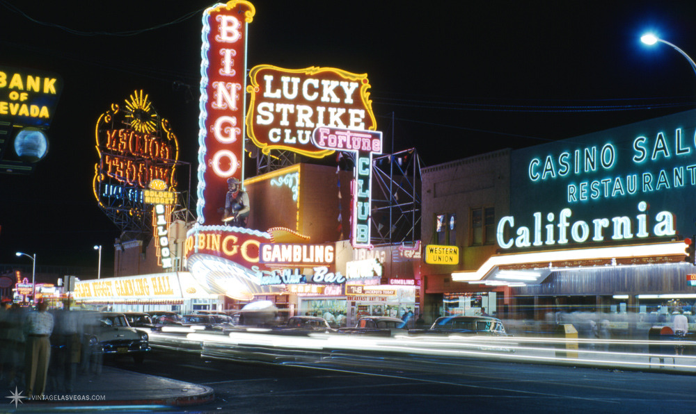 Vintage Las Vegas — Fremont Street, Las Vegas c. 1956 Nevada Club,...