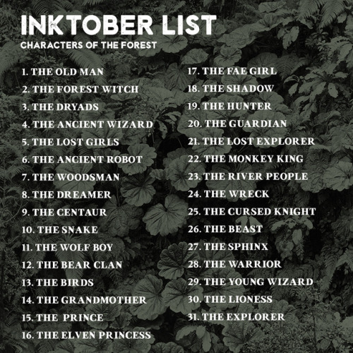 dropthedrawing:Preparing for Inktober 2017?**The prompts are...