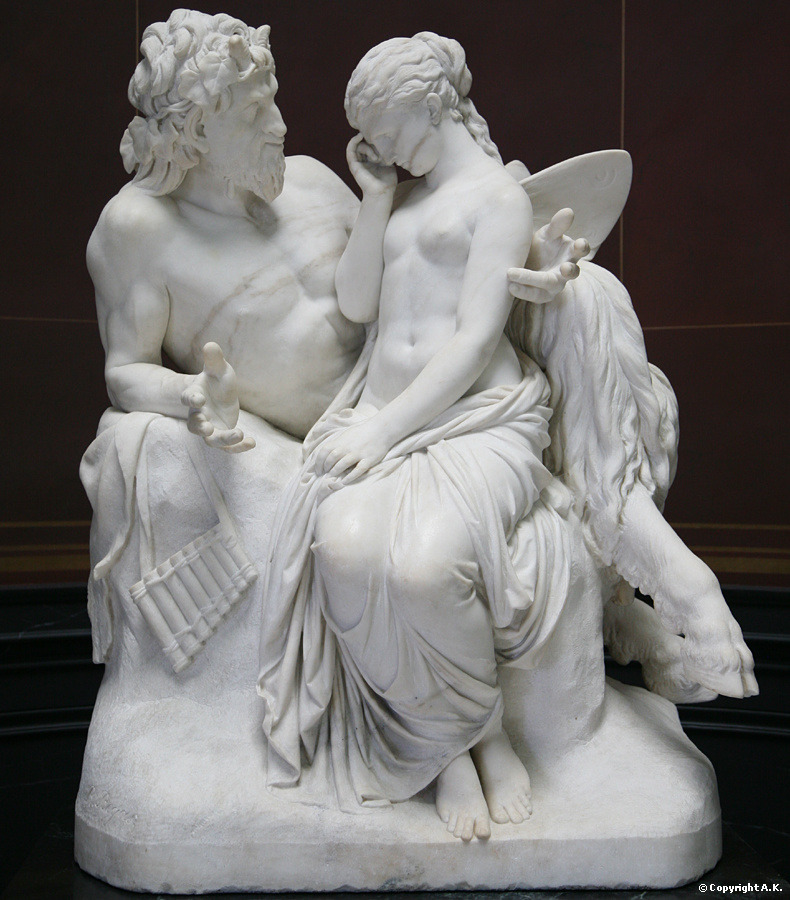 Statue - statue-porn: || Pan comforting Psyche, Reinhold... - The ...