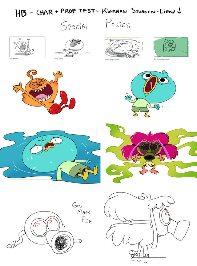 - Some stuff I did for a Harvey Beaks design test...