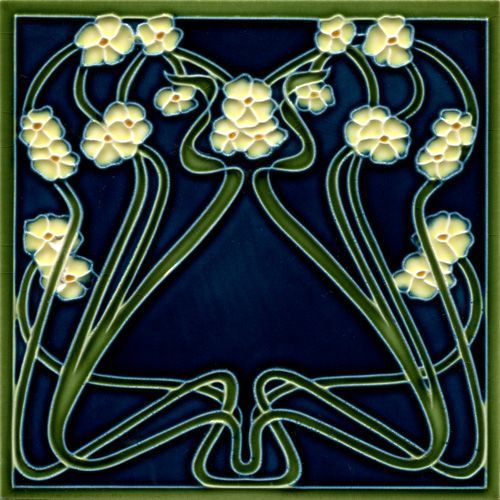 art nouveau Jugendstil tiles vintage living inspo interior blue green 1920& 039;s art deco 1930& 039;s