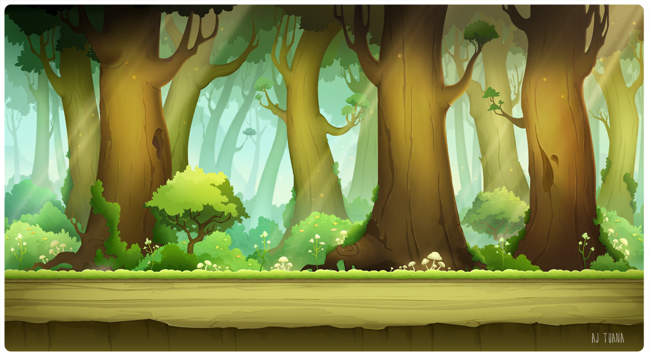 AJ Tuana - Friendly Forest 2D Platformer Forest Environment