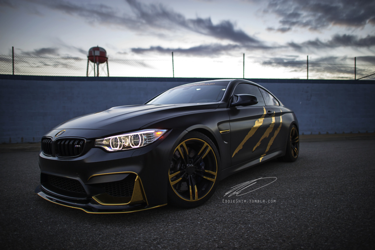 BMW M4 in matte black and gold chrome by... - Eddie Shih ʘ‿ʘ