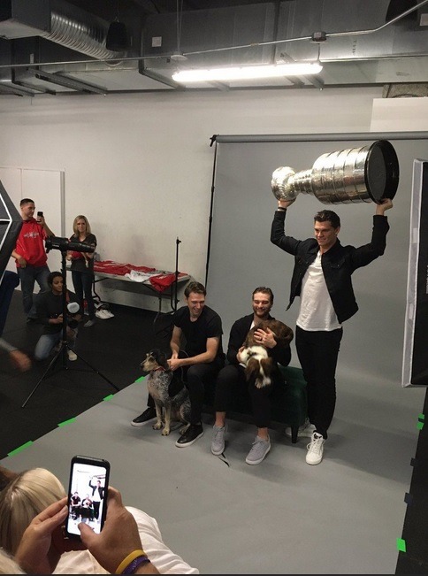 thornescratch:Caps goalie Braden Holtby posed with one of the...