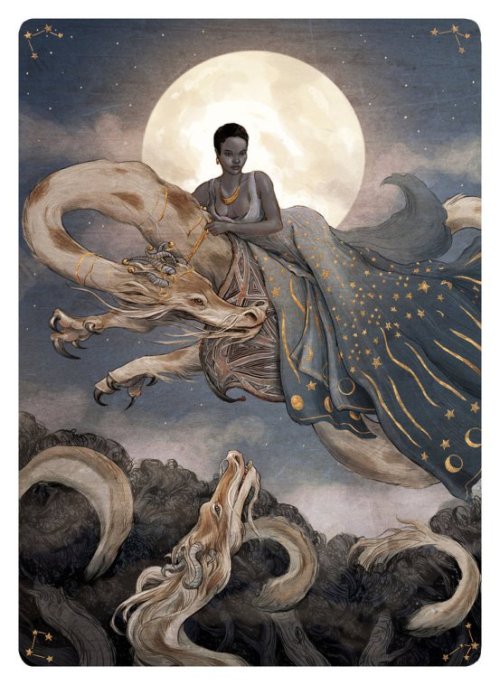 carga-de-agua:Erin Kelso - Tarot, The Moon. American...