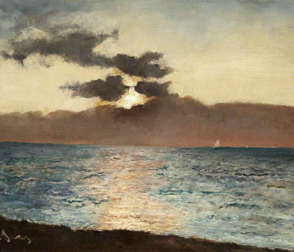 Thunderstruck (Alfred Stevens (Belgian, 1823-1906), Seascape, Le...)