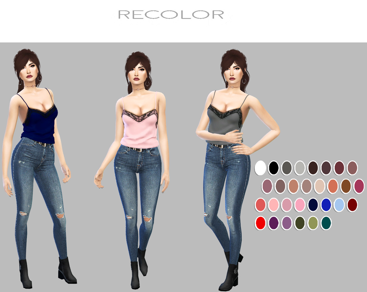 Simply Simming“ Lace Trim Top • Cas Standalone Recolor• Custom