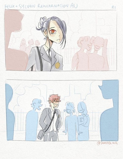 Sylvain x Felix FE3H Reincarnation College AU where they were...