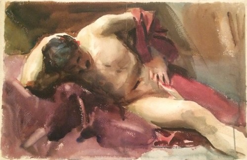 art-and-things-of-beauty:Watercolors of male nudes by John...