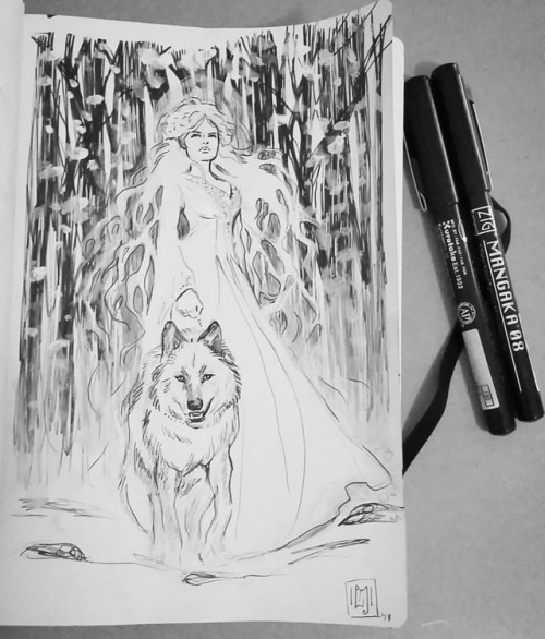 A winter forest spirit sketchbook scribble tonight. Maybe...