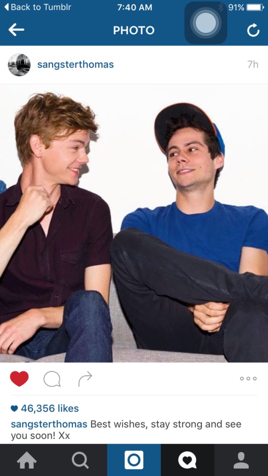 Dylan O'Brien — Thomas Brodie Sangster posted about Dylan