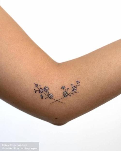 Tattoo tagged with: reyjasper, flower, small, elbow, watercolor, tiny,  ifttt, little, nature, baby s breath 
