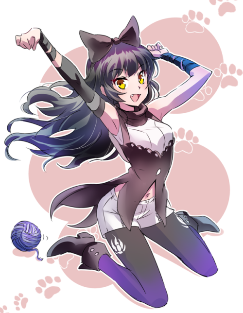 rwbyfanservice:Why does Blake have human ears and cat ears?...