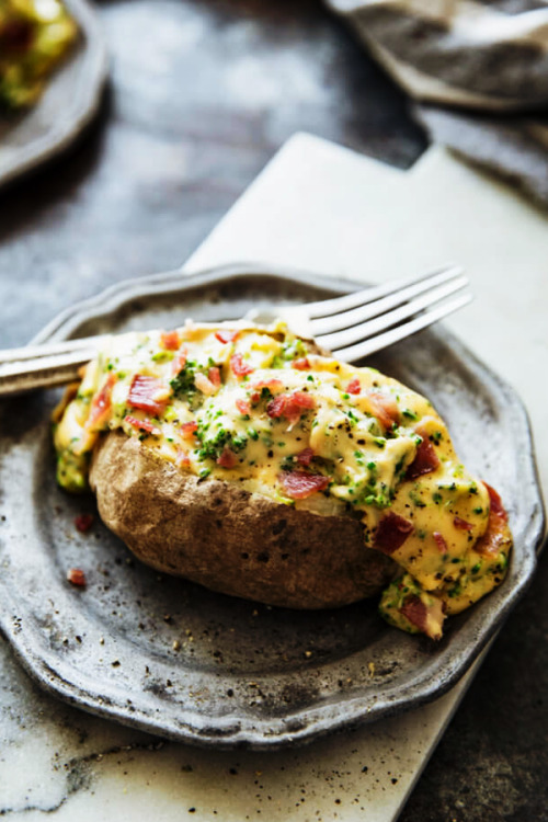 daily-deliciousness:Baked potato with broccoli bacon cheese...