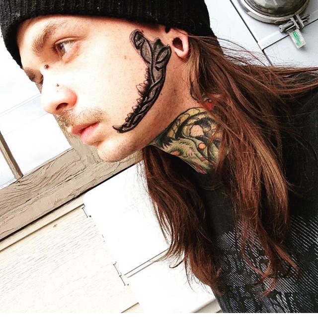 ᛟ Heathen Tattoos ᛟ — Fenrir inspired wolf mandible jawline tattoo. ᛟ...