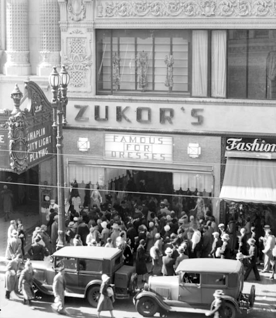 Art Deco Architecture — Zukor's Dress Shop, Los Angeles, California...