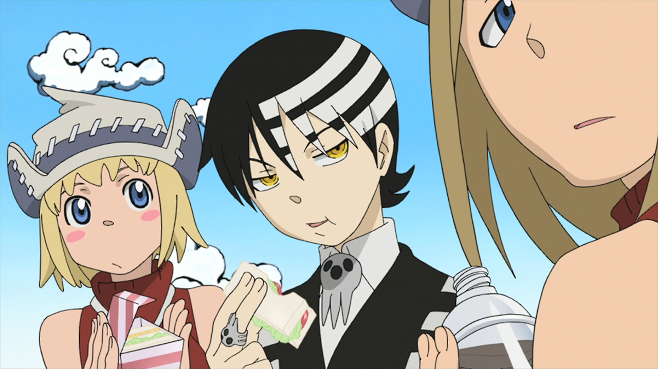 Soul Eater Screencaps - Death the Kid and his partners, Liz and Patty...