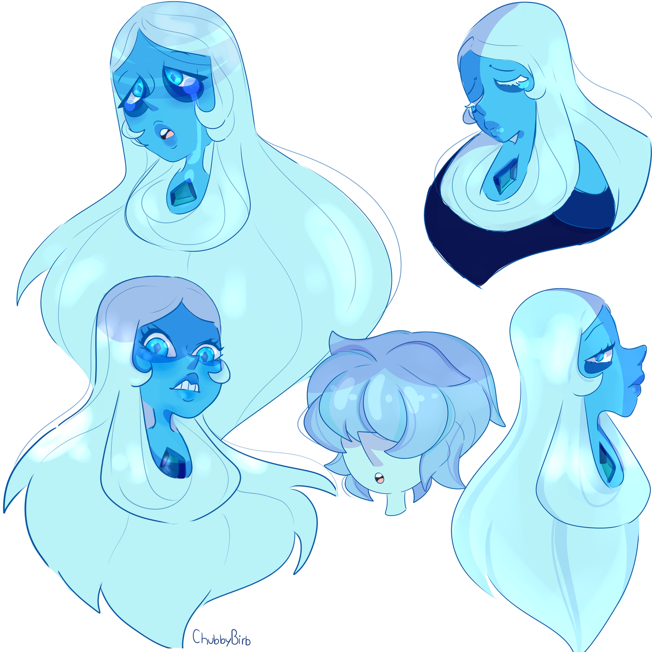 A bunch of Blue doodles and a pearl