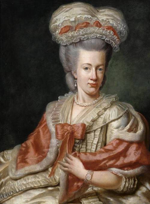 A portrait of Maria Amalia of Austria by an unknown artist, 18th century.