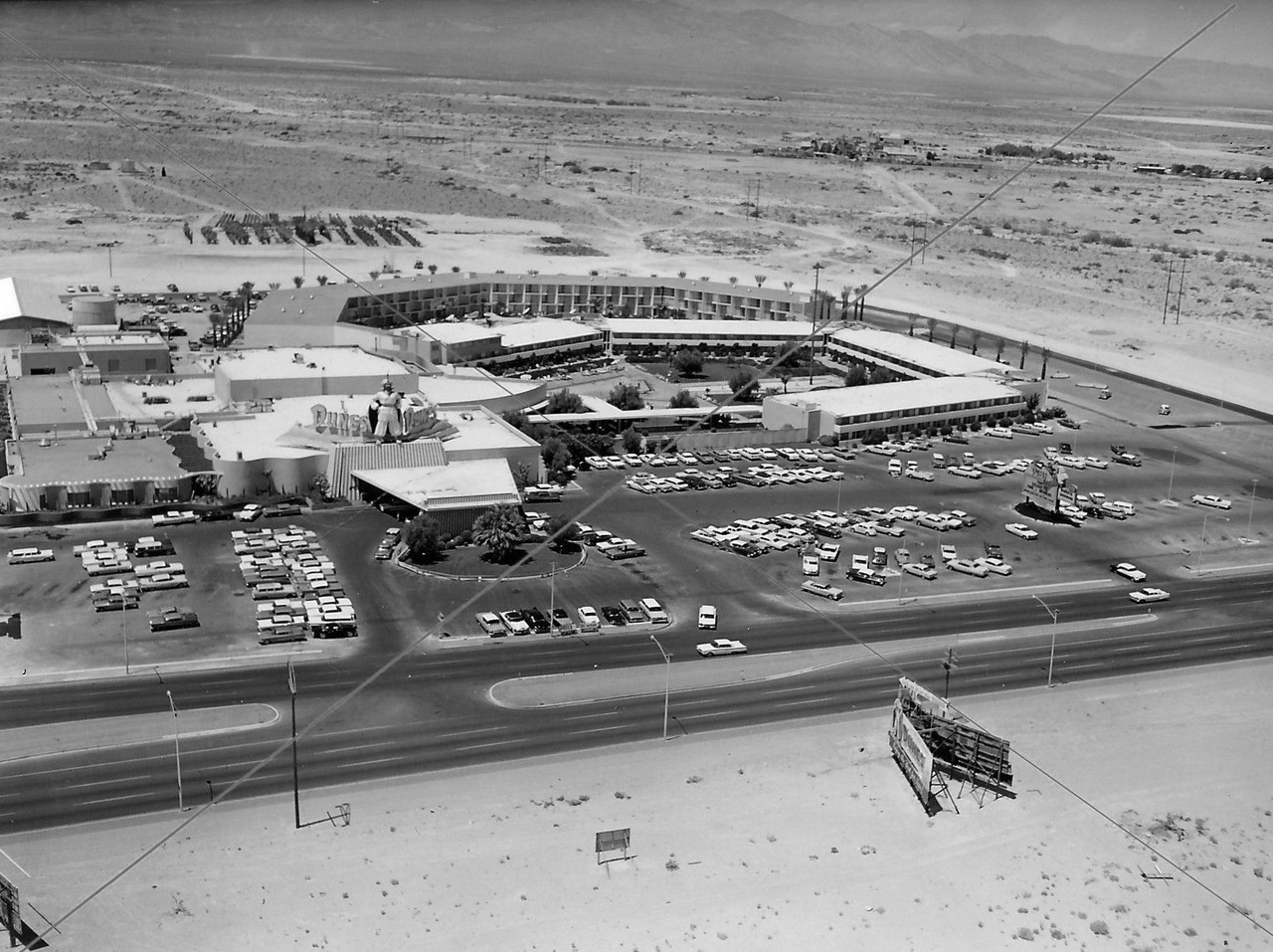 Vintage Las Vegas — Over the Dunes Hotel, c. 1960 The footprint of...