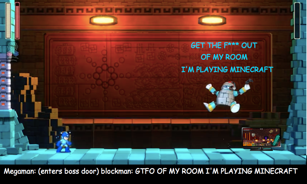 Super Memeing Robot Mega Meme Megaman Enters Boss Door