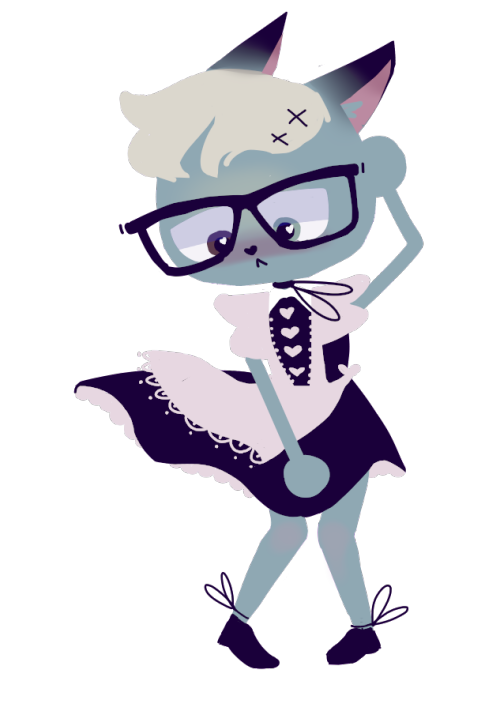 raymond from animal crossing wearing a maids dress. i will not be taking further questions at this time. (pssst - its...