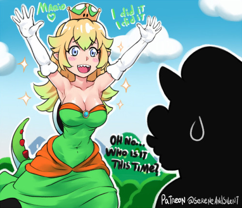 dashaheadart:Sorry is not Bowsette!!HANG IN THERE MARIO!!