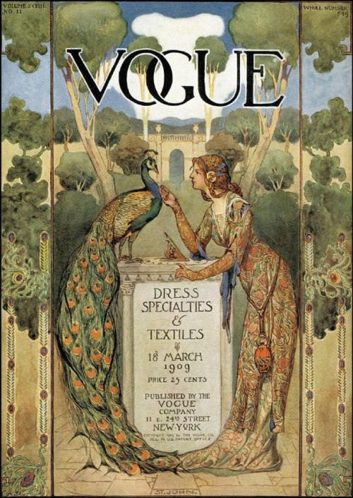 Illustration peacock Art Nouveau
