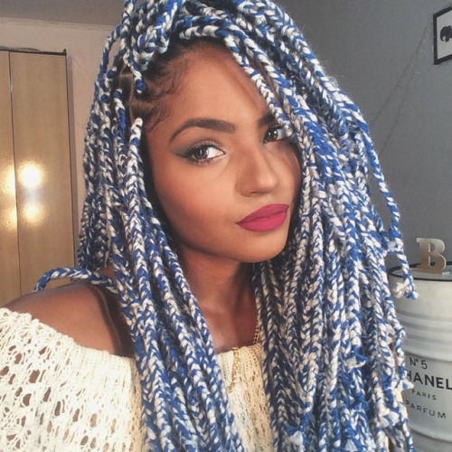 hairhunny:Yarn braids and twists