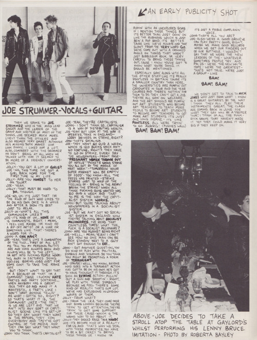 debbieharry1979:the clash in the may/june issue of punk...